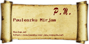 Pauleszku Mirjam névjegykártya